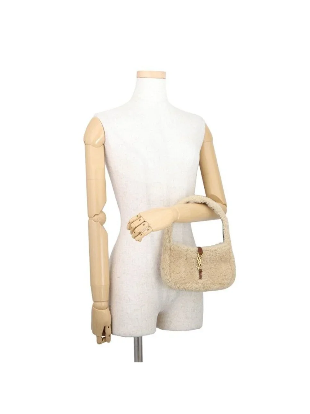 Saint Laurent Paris Handbag le 5 a 7 Mini Hobo Shearling Leather